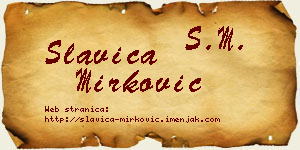 Slavica Mirković vizit kartica
